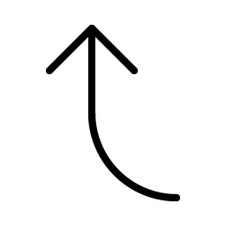 arrow bend left up thin