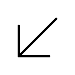 arrow down left thin