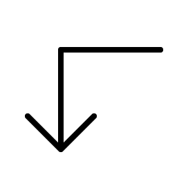 arrow elbow left down thin