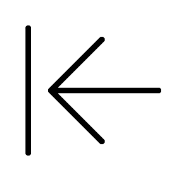 arrow line left thin