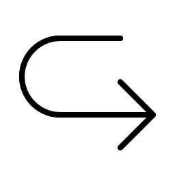 arrow u down right thin