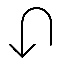 arrow u left down thin