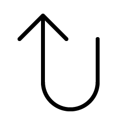 arrow u left up thin