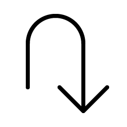 arrow u right down thin