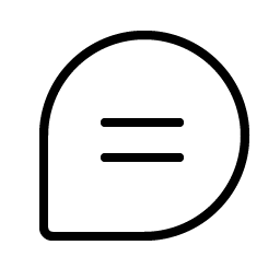 chat teardrop text thin