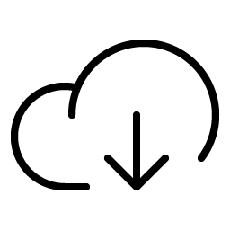 cloud arrow down thin