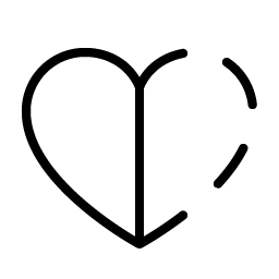 Heart Half Thin icon