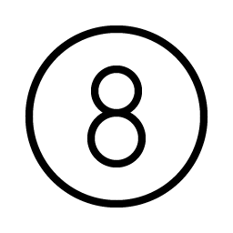 Number Circle Eight Thin icon