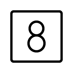 Number Square Eight Thin icon