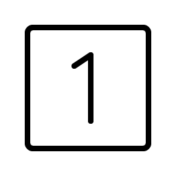 Number Square One Thin icon