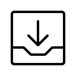 tray arrow down thin